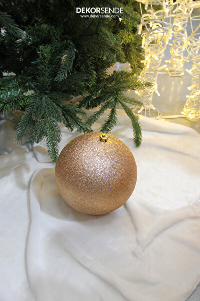 Dekorsende كرة رأس السنة المعدنية البرونزية 25 سم