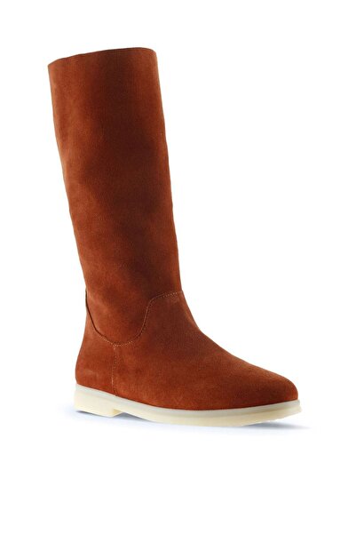 Bueno Shoes Kiremit Süet Kadın Düz Çizme 01wt3306