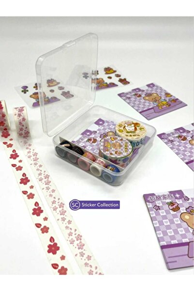 SC Sticker Collection Sevimli Şef Ayıcık Temalı 40 Yaprak Post-it 7 Adet Wash...