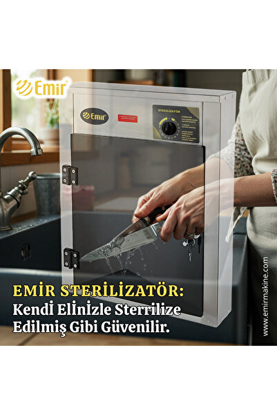 Emir Endüstriyel Mutfak Emir Steril Dolap Bıçak Sterilizatör Dolabı 19 Bıçaklık Bıçak Steril
