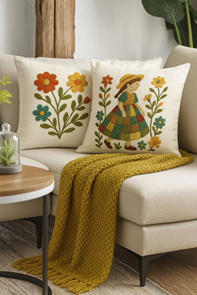 Bertille Home Çift Tarafı Dijital Baskılı 4'lü Kırlent Kılıfı Seti (Panç /Pun...