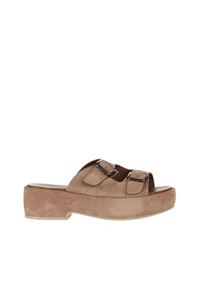 Bueno Shoes Pudra Süet Kadın Dolgu Topuklu Terlik 01wu6013