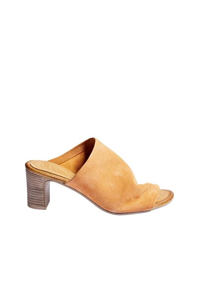 BUENO Помаранчеві замшеві жіночі капці на підборах - 01wn1503