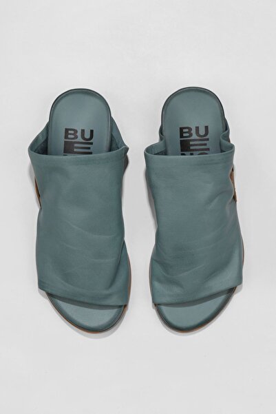 Bueno Shoes 01wu7602 Модель Сині шкіряні жіночі туфлі на плоскій підошві