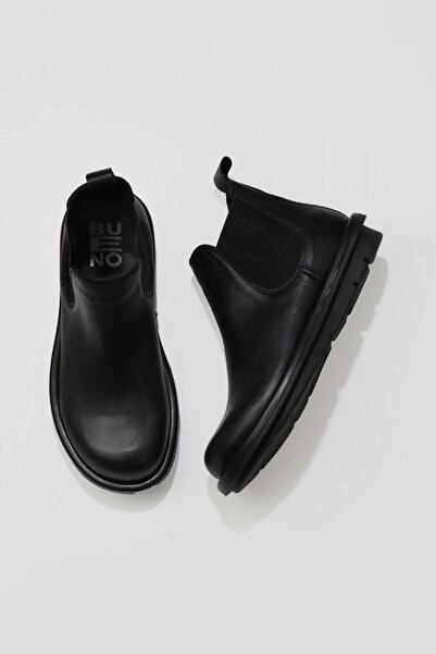 Bueno Shoes Siyah Deri Kadın Düz Bot 01wv7500