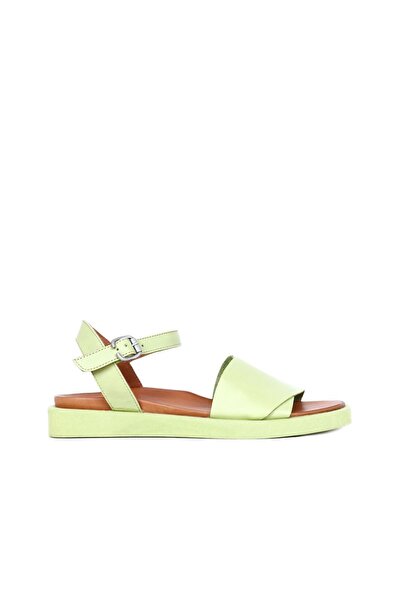 Bueno Shoes Πράσινα Δερμάτινα Γυναικεία Σανδάλια - 01wq9102