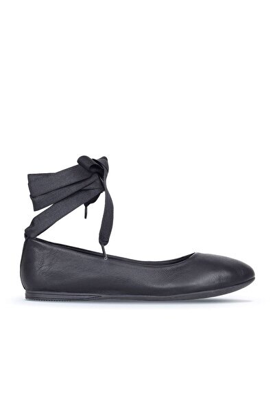 Bueno Shoes Μαύρα Δερμάτινα Γυναικεία Flat Σανδάλια 01wj2141