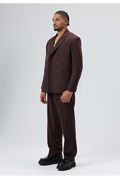 VAMOSCLO Oversized Double-Breasted Suit Dark Brown