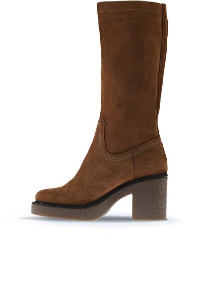 Bueno Shoes Tan Suede Dámské boty na podpatku - 01wt2903