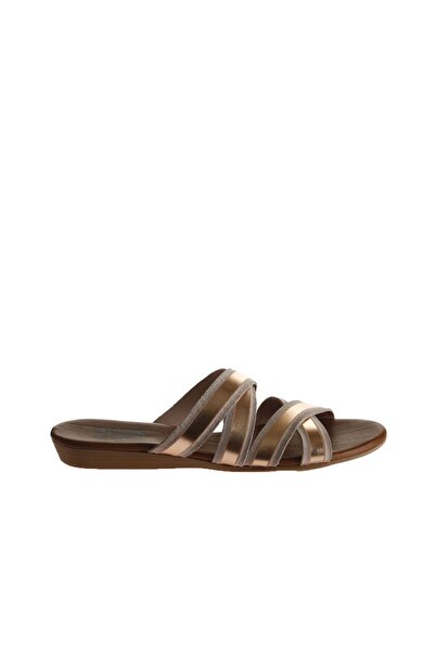 Bueno Shoes Блискучі пудрові шкіряні жіночі капці - Прямий дизайн 01wu7424