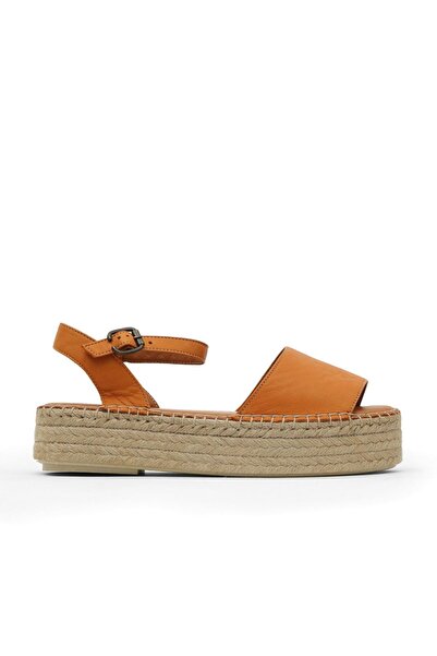Bueno Shoes Orange Leather Women's Espadrille Sandals 01Wq3515