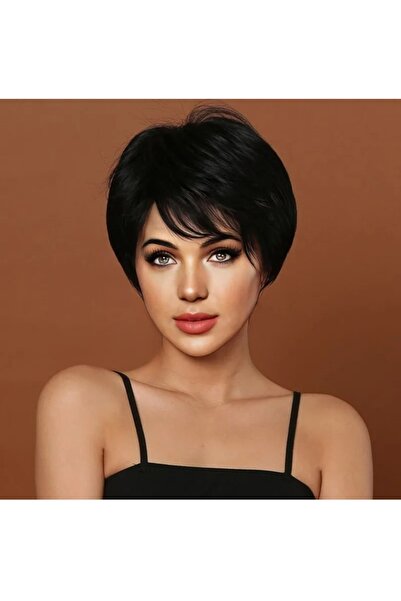 animis beauty Peruca scurta Neagra, Animis Beauty ®, fibra sintetica cu aspec...