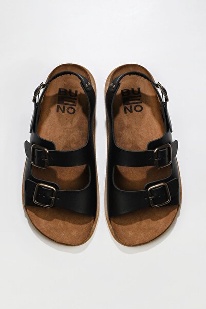 Bueno Shoes سياه ديري إركيك صندلت 01mu4724