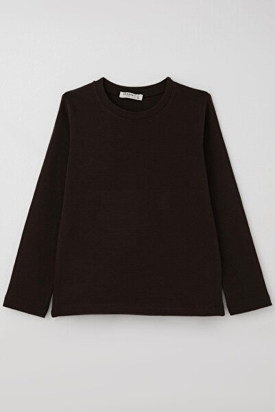 Breeze Boy's T-Shirt - Long Sleeve, Basic 4-8 Years, Bitter Brown