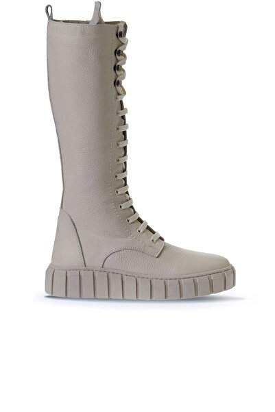 Bueno Shoes Bej Deri Kadın Spor Çizme 01wt3411