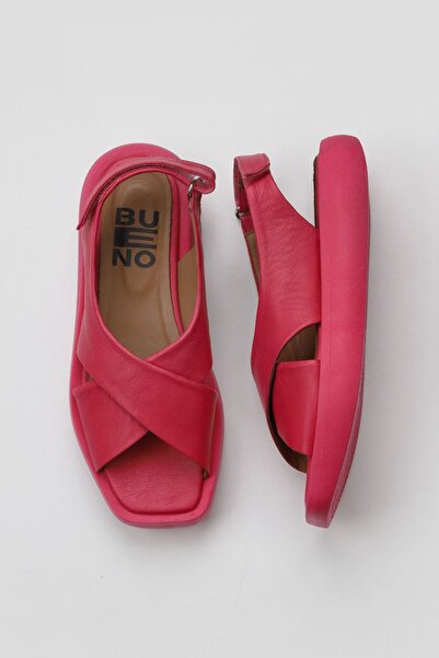 Bueno Shoes Φούξια Δερμάτινα Γυναικεία Σανδάλια Flat 01wy1012