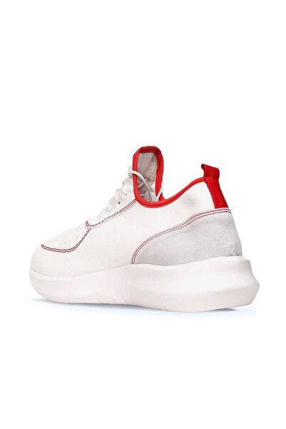 BUENO Shoes White Red Leather Men's Sports Shoes 01Mq10204