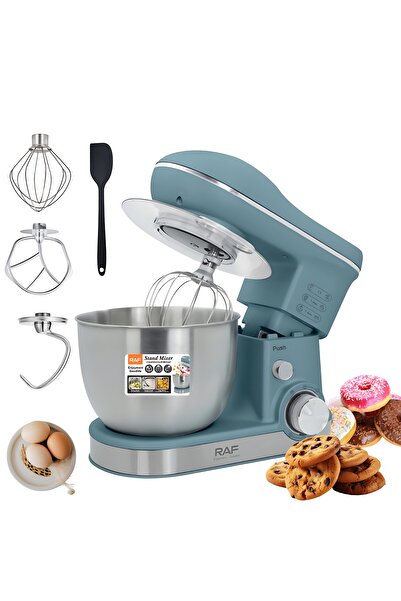 raf خلاط قائم بقوة 1600 واط، وعاء من الفولاذ المقاوم للصدأ سعة 4 لتر، 6 سرعات للتحكم، خطاف عجين وخفاقة