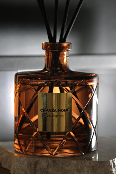 CHANZA HOME Soft Linen Büyük Boy Amber Rengi El Yapımı Kristal Kesme Tasarım ...