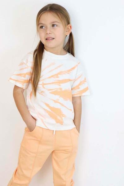 Riccotarz Σετ φόρμας σολομού με βυθισμένο σχέδιο για κορίτσια