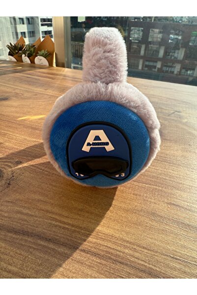 Blotch Protecting from the Cold, Winter Earmuffs with a Figure, Fluffy Gray Color, Cute Plush Children's Earmuffs