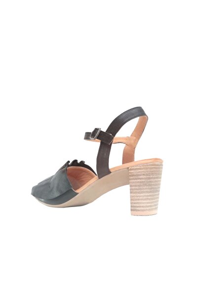 BUENO Shoes Black Leather Women's Heeled Sandals 01Wn4000