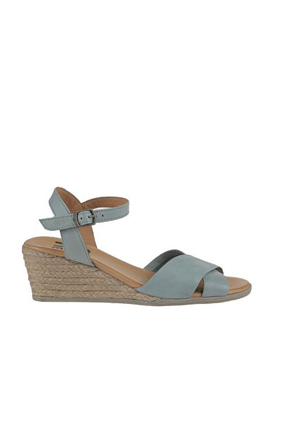 Bueno Shoes Turquoise Leather Women's Wedge Heeled Espadrille Sandals 01Ws11100