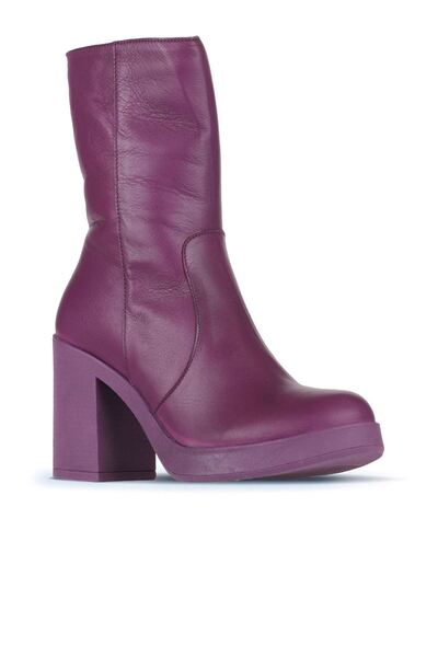 Bueno Shoes Lila bőr női sarkú csizma - 01wz3203