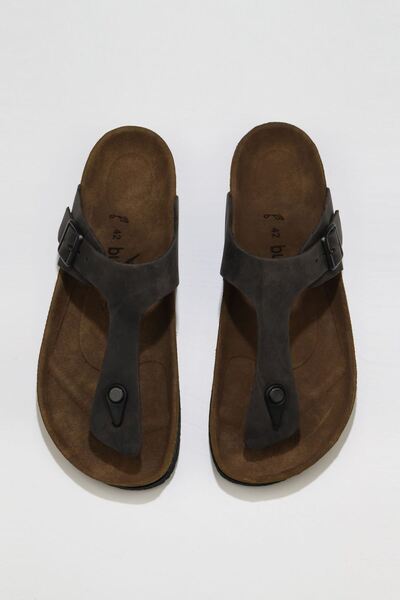 Bueno Shoes Ανδρικές σαγιονάρες Asphalt Greyzi Leather - 05mt101