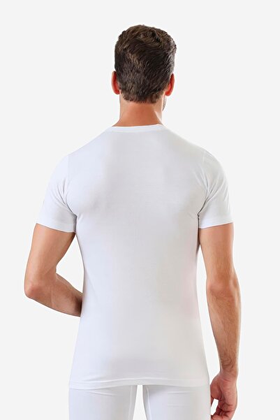 Arma Yıldız Men's White Crew Neck Short Sleeve Undershirt T-Shirt 100% Cotton Combed Cotton 3-Pack