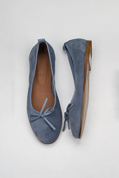 Bueno Shoes Balerini de damă din piele intoarsa albastra 01wy6004