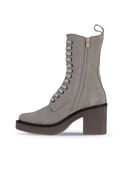 Bueno Shoes Béžové semišové dámské boty - 01wt2902 Model boty na podpatku