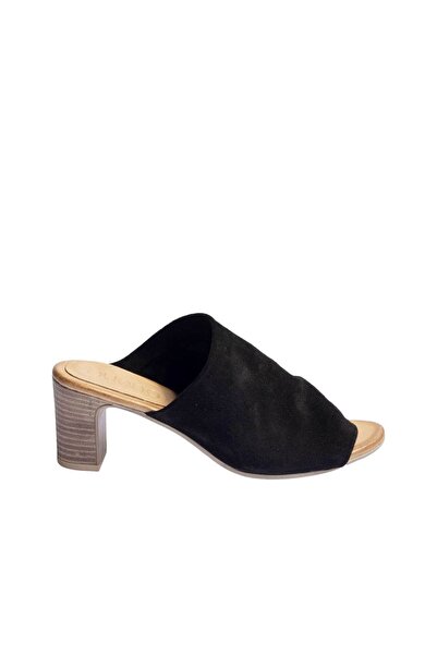 BUENO Чорні замшеві жіночі туфлі на підборах - 01wn1503