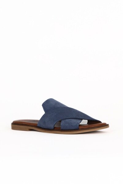 Bueno Shoes Blue Dark Alf Suede Women's Flat Slippers 01Wa5710