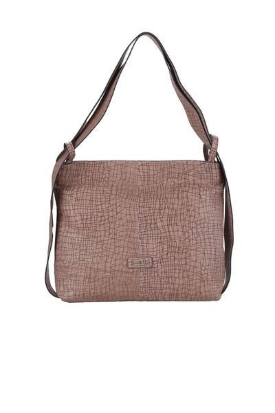 Bueno Shoes Γυναικεία τσάντα ώμου σχισμένη καφέ δερμάτινη - 01wbu1971