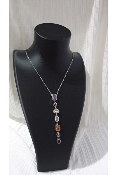 Dalia قلادة على شكل حرف Y باللون الفضي