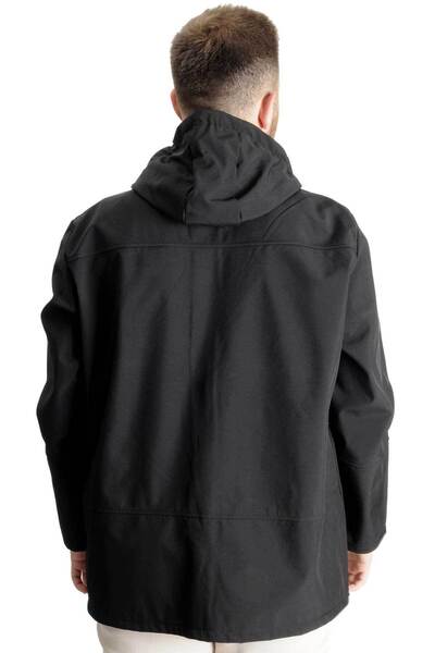 ModeXL Mode Xl Erkek Softshell Parcalı Kapsonlu Mont 21235 Siyah