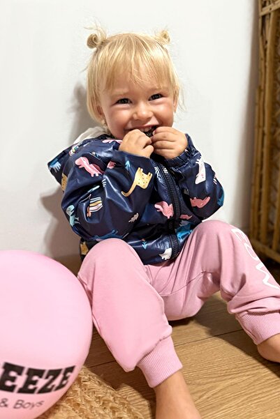 Breeze معطف واق من المطر للفتيات من عمر 1 إلى 6 سنوات، باللون الأزرق الداكن