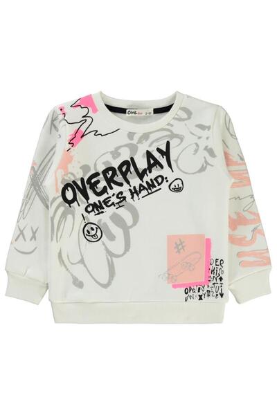 Civil Girls Grafit Printed 2-5 Years Old Sweatshirt - Ecru 5-6 Years Old