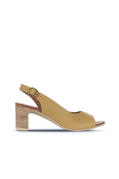 Bueno Shoes Γυναικεία πέδιλα με τακούνι Cinnamon Leather 01wn1517