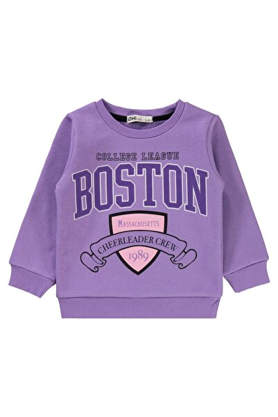 Civil Girls سويت شيرت بوسطن مطبوع لعمر 2-5 سنوات - أرجواني لعمر 3-4 سنوات