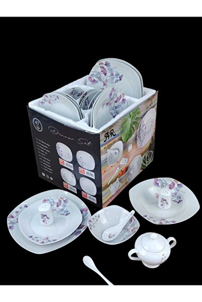 AR-Kitchen 47-piece porcelain breakfast set - square shape