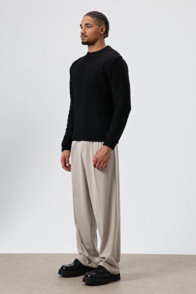 VAMOSCLO Υφασμάτινο παντελόνι με φαρδιά εφαρμογή Πέτρα