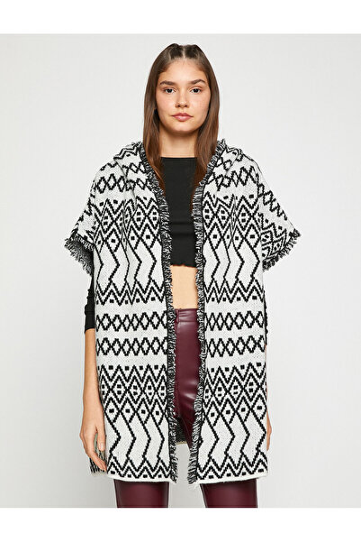 Koton Kötött poncsó etnikai mintás kapucnis Részletes