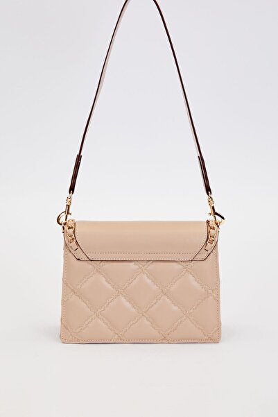 Levidor Two-Compartment Quilted and Chain Detailed Flap Long Strap Medium Size Women's Shoulder Bag Lv930579 Vizo
