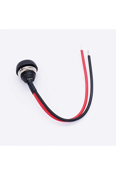 Genel Markalar 12mm Pbs-33b 2 Pin Push Buton Siyah 20cm Kablolu On Off 1a 250...