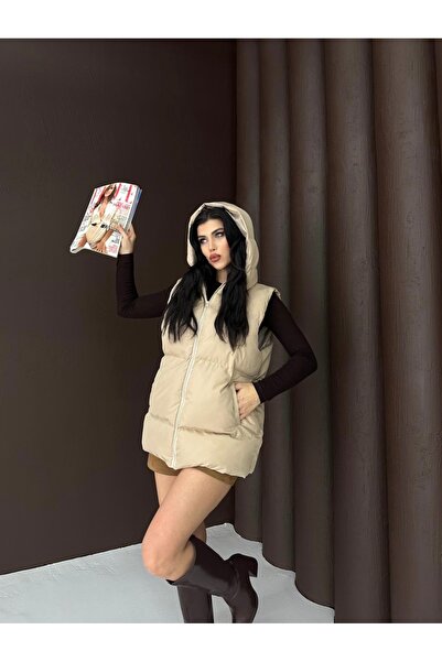 Avakado Унисекс пухена жилетка с качулка