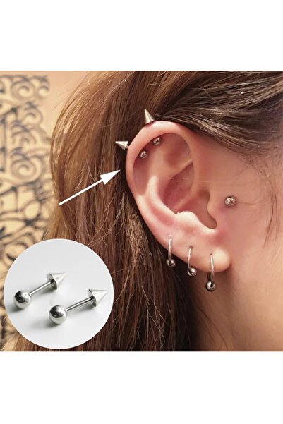 Bylin % 100 316 L Cerrahi Çelik Spayk&Top Uçlu Piercing Takısı - Spaky çap 4 ...