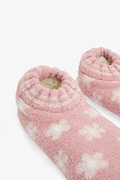 Penti Pink Daisy Patterned House Slippers