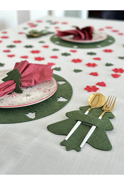karaen Yılbaşı Temalı Supla Seti, Yılbaşı Yemek Seti 6 Kişilik Yeşil